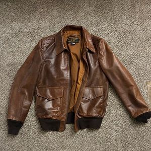 Schott NYC Mens Brown Leather Jacket
